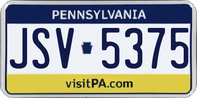 PA license plate JSV5375