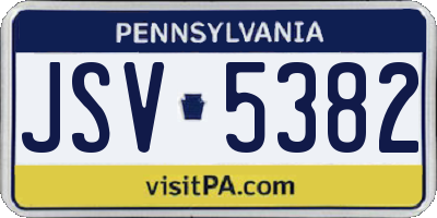 PA license plate JSV5382