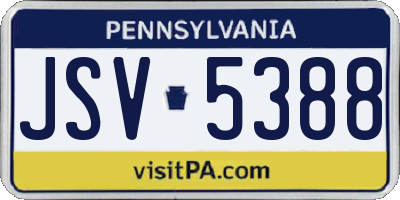 PA license plate JSV5388