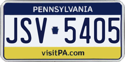 PA license plate JSV5405