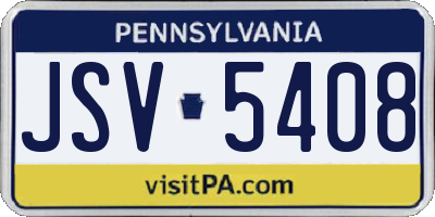 PA license plate JSV5408