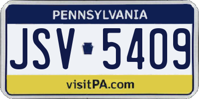 PA license plate JSV5409