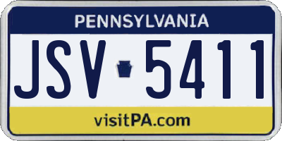 PA license plate JSV5411