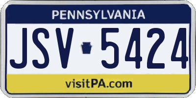PA license plate JSV5424