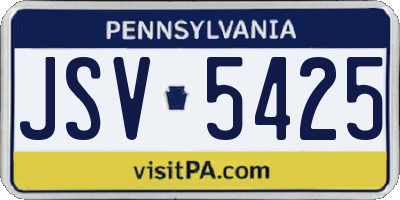 PA license plate JSV5425