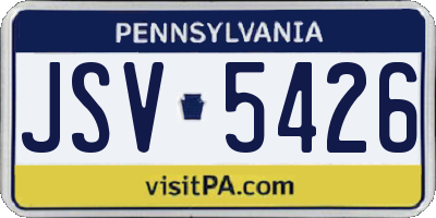 PA license plate JSV5426