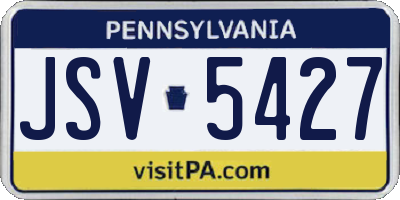PA license plate JSV5427