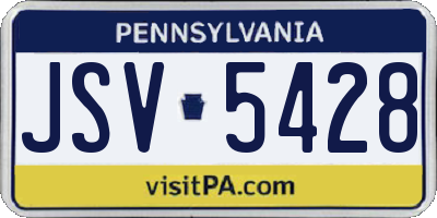 PA license plate JSV5428
