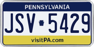 PA license plate JSV5429