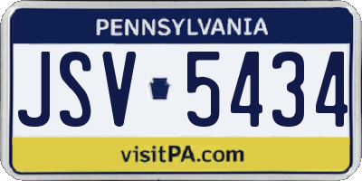 PA license plate JSV5434