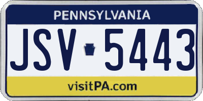 PA license plate JSV5443