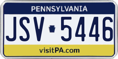 PA license plate JSV5446