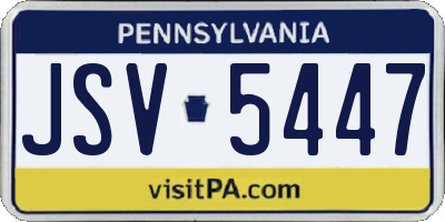 PA license plate JSV5447