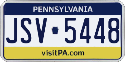 PA license plate JSV5448