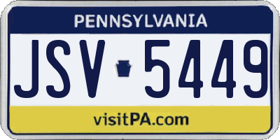 PA license plate JSV5449