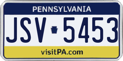 PA license plate JSV5453