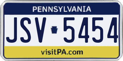 PA license plate JSV5454