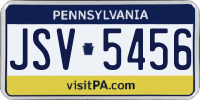 PA license plate JSV5456