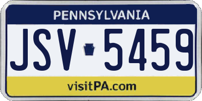 PA license plate JSV5459