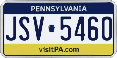 PA license plate JSV5460