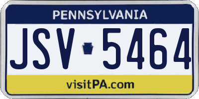 PA license plate JSV5464