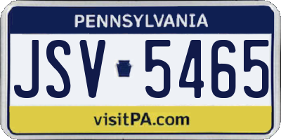 PA license plate JSV5465