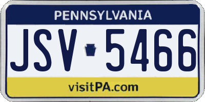 PA license plate JSV5466