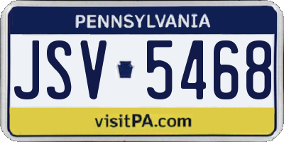 PA license plate JSV5468