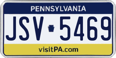 PA license plate JSV5469