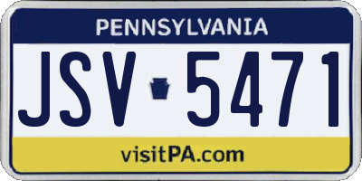 PA license plate JSV5471