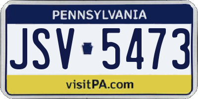 PA license plate JSV5473