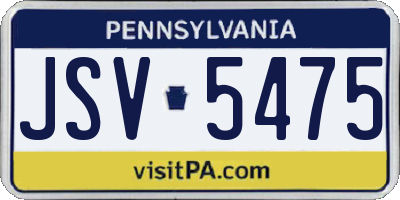 PA license plate JSV5475
