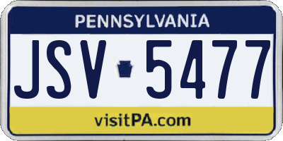 PA license plate JSV5477