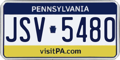 PA license plate JSV5480