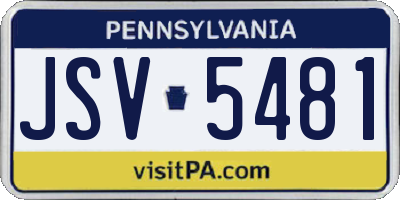 PA license plate JSV5481
