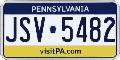 PA license plate JSV5482