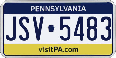 PA license plate JSV5483