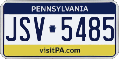 PA license plate JSV5485