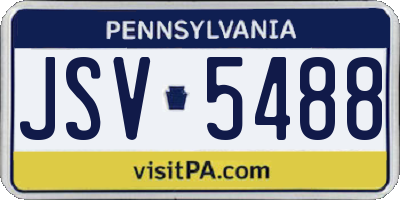 PA license plate JSV5488