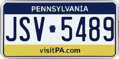 PA license plate JSV5489