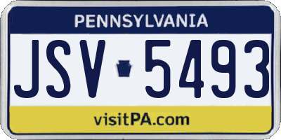 PA license plate JSV5493