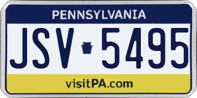 PA license plate JSV5495
