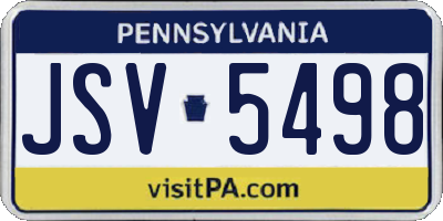 PA license plate JSV5498