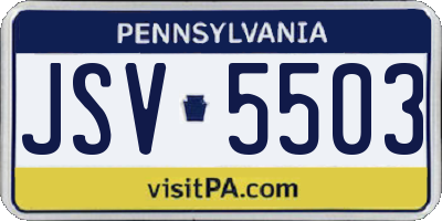 PA license plate JSV5503