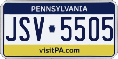 PA license plate JSV5505