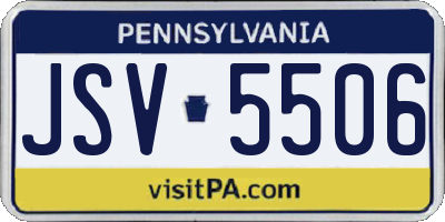 PA license plate JSV5506