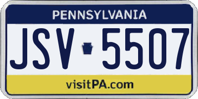 PA license plate JSV5507
