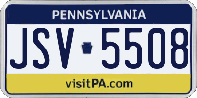 PA license plate JSV5508
