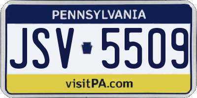 PA license plate JSV5509