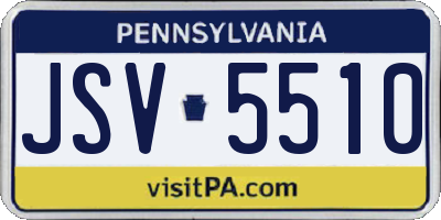 PA license plate JSV5510